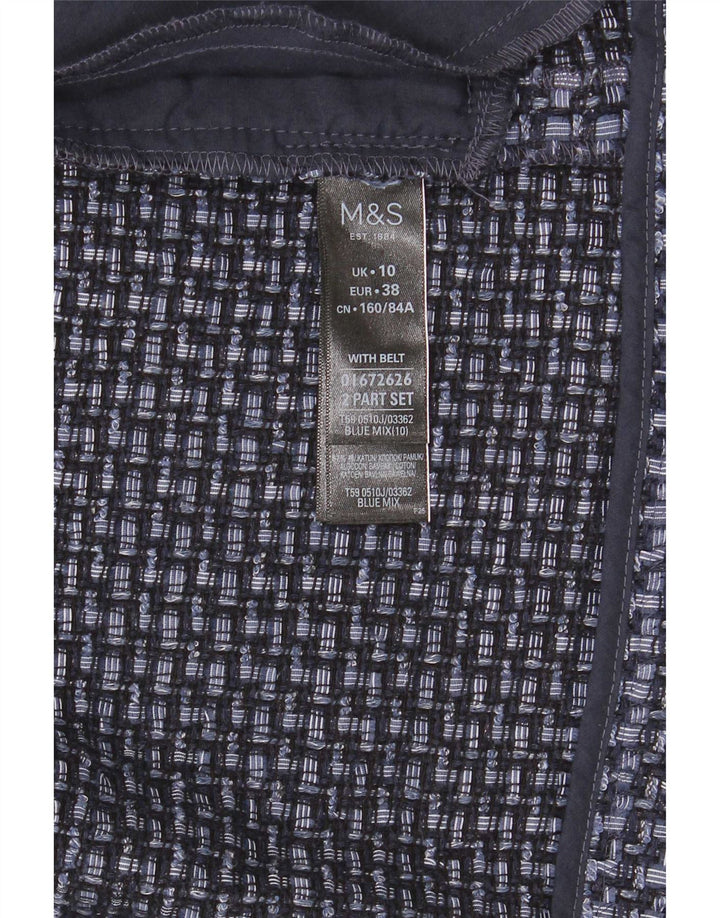 Marks & Spencer Damski sweter rozpinany z rękawem 3/4, UK 10, mały niebieski
