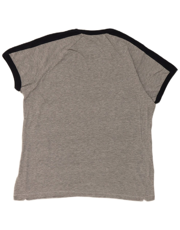Męska koszulka z krótkim rękawem French Connection Top XL, szara, bawełniana w bloki kolorów