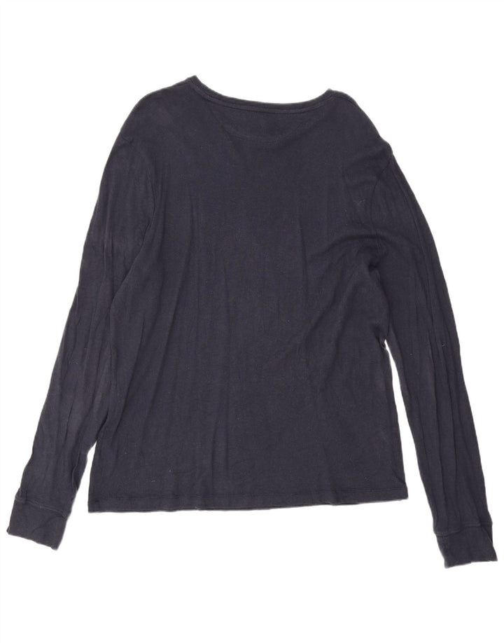 Męski top J. Crew z długim rękawem XL, granatowy, bawełniany