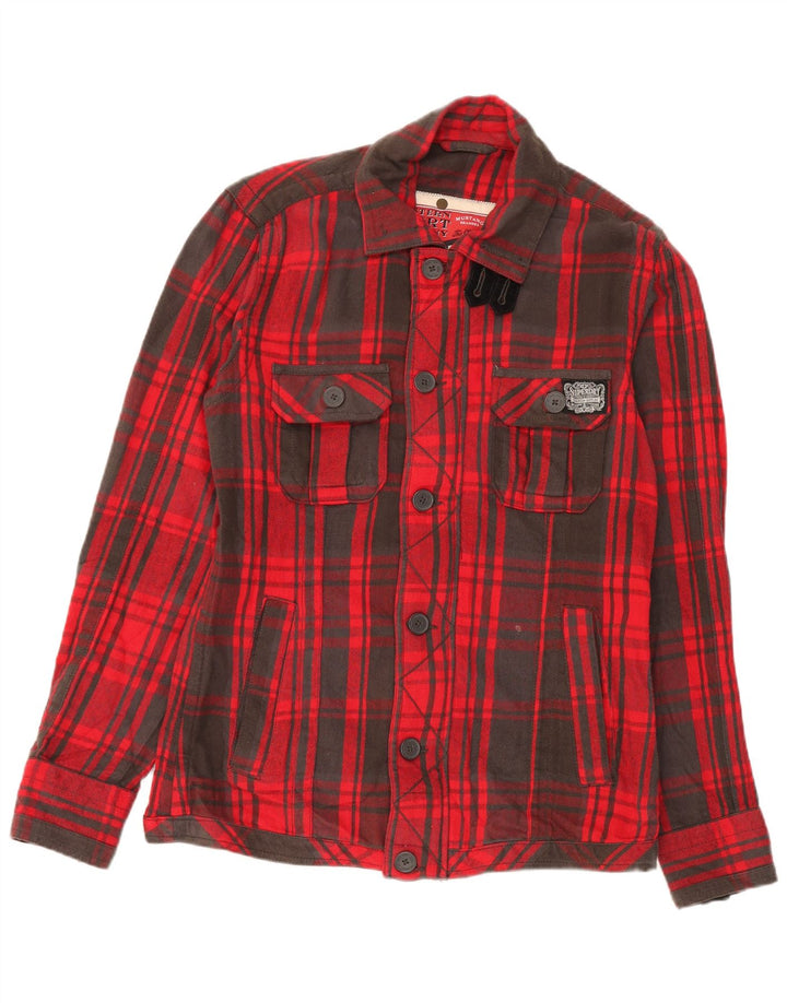 Męska kurtka użytkowa Superdry UK 42 XL, bawełniana w czerwoną kratę