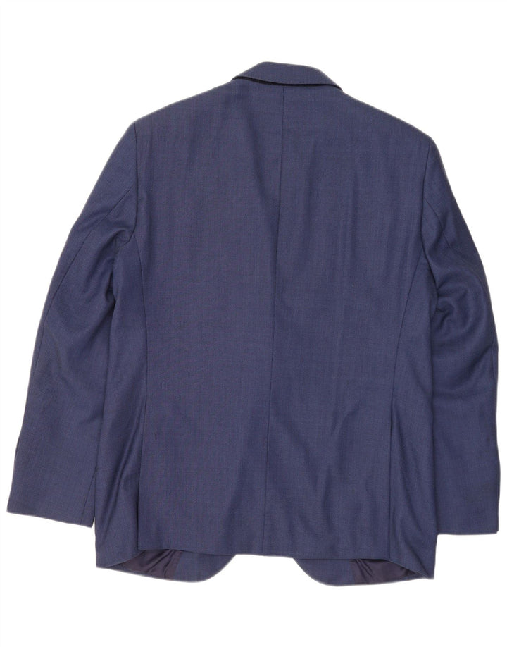 Męska marynarka zapinana na 2 guziki Hackett UK 42 XL Niebieska wełna