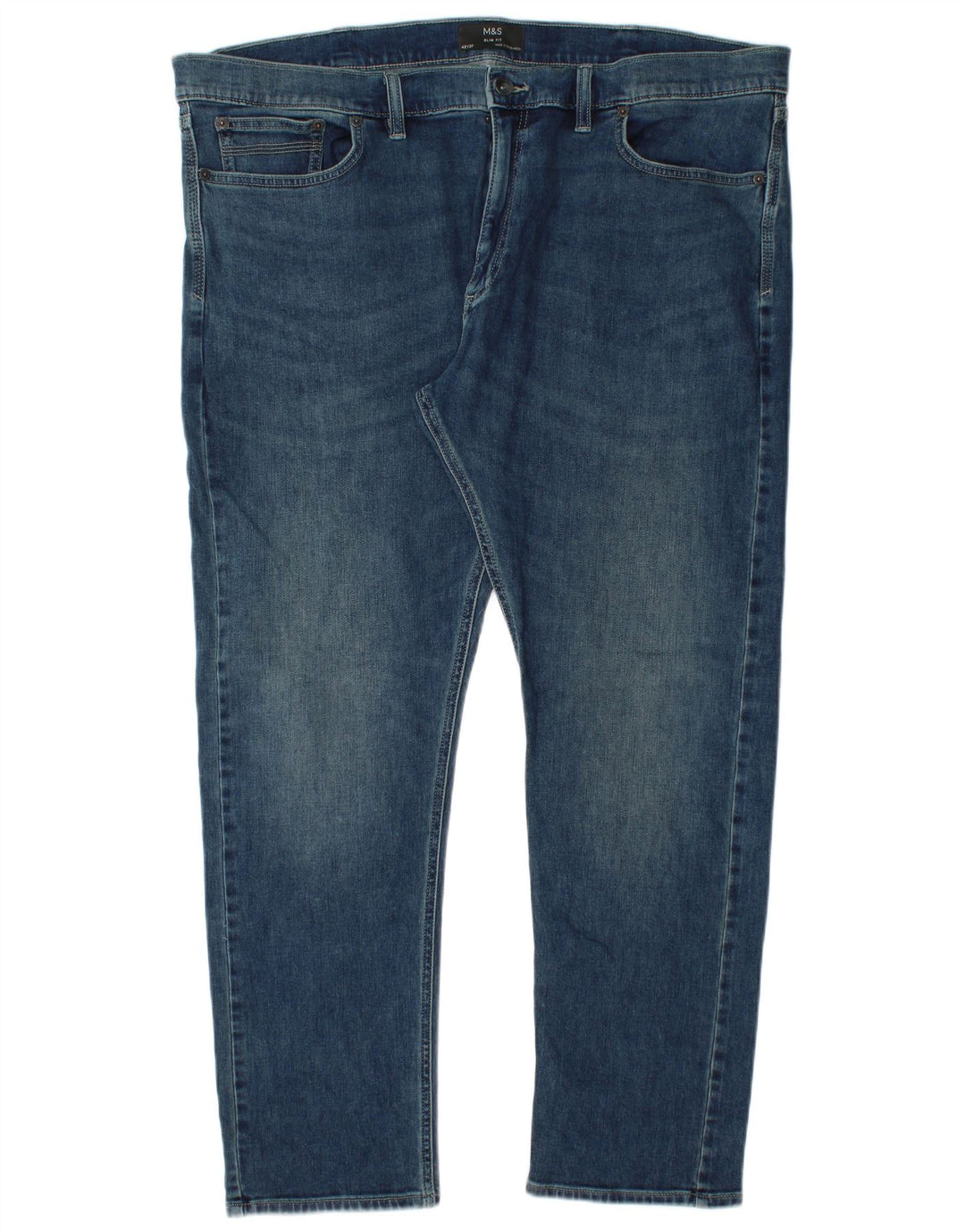 Marks & Spencer Męskie jeansy slim W42 L29 Niebieskie bawełniane