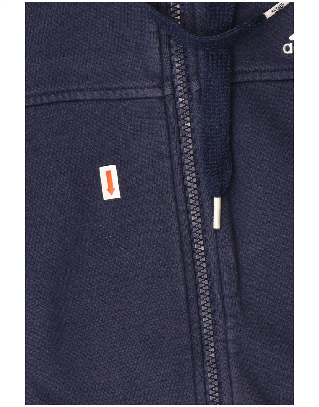 Męski sweter z kapturem i zamkiem ADIDAS, mały, granatowy, bawełniany