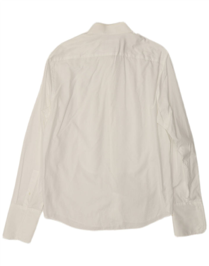 PIERRE CARDIN Męska koszula wizytowa rozmiar 16, duża, biała, bawełniana w prążki