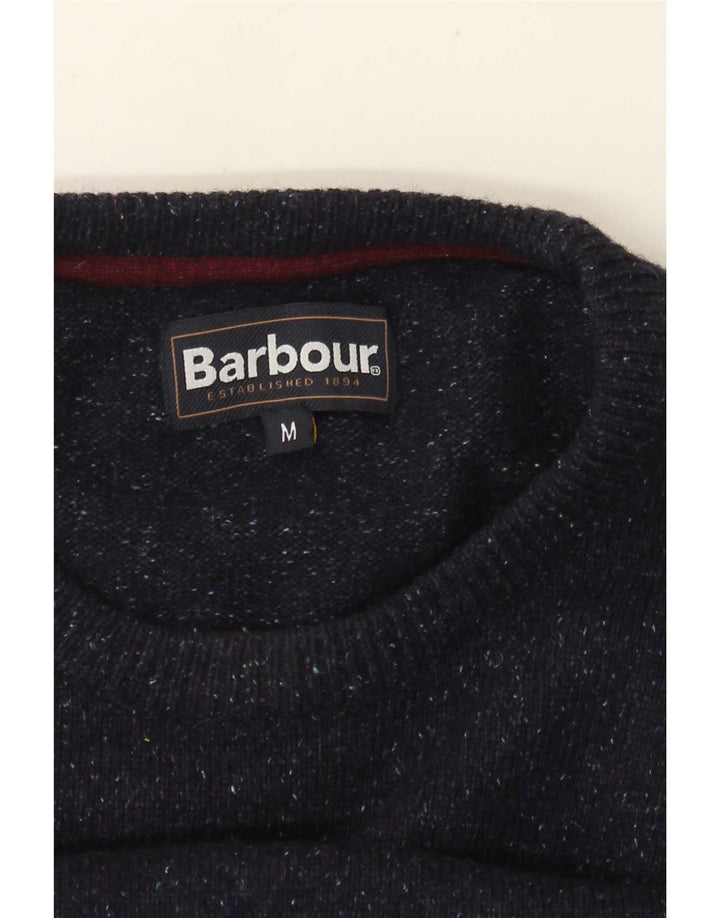 Męski sweter z okrągłym dekoltem BARBOUR, średni granatowy, nakrapiany