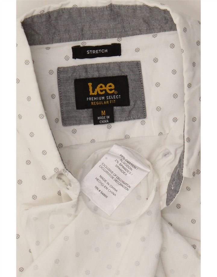 LEE Mens Regular Fit Short Sleeve Shirt Medium White Floral Cotton Vintage Lee and Second-Hand Lee from Messina Hembry 