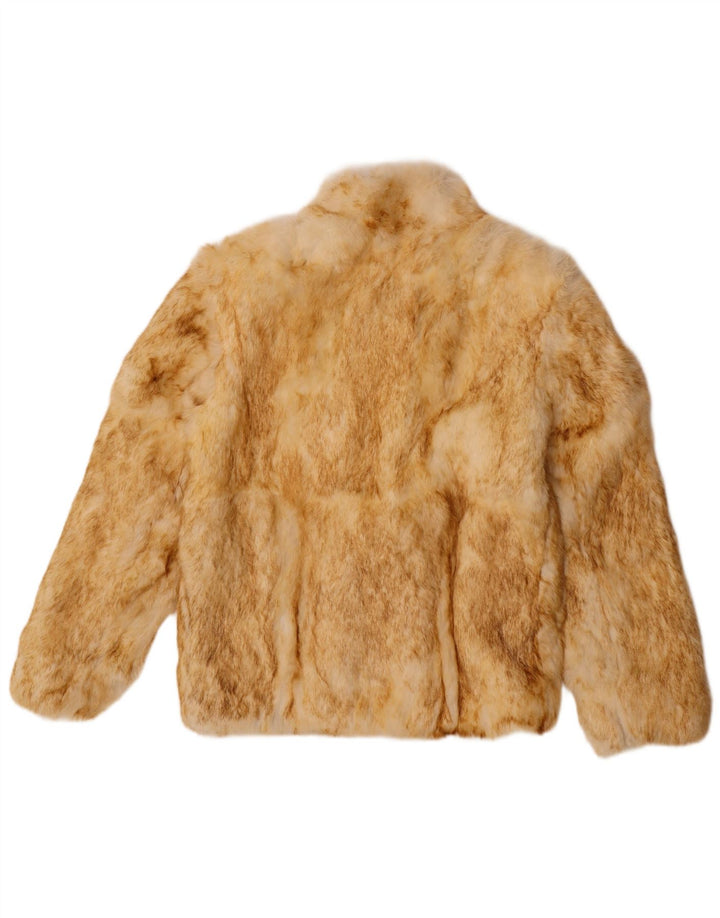 Damska, oversize'owa kurtka futrzana Split End Ltd, UK 10, małe, brązowe futro z królika