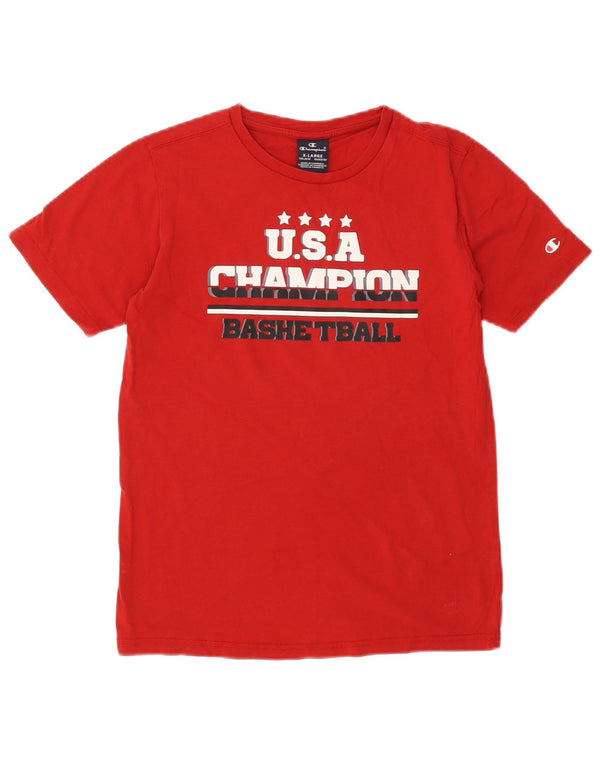 Chłopięcy T-shirt z grafiką Champion 13-14 lat XL, czerwony