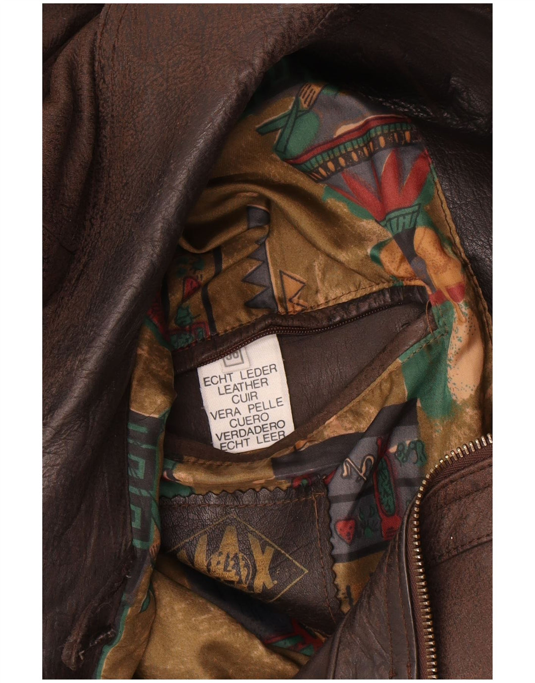 Vintage męska kurtka bomberka skórzana IT 56 3XL brązowa skóra