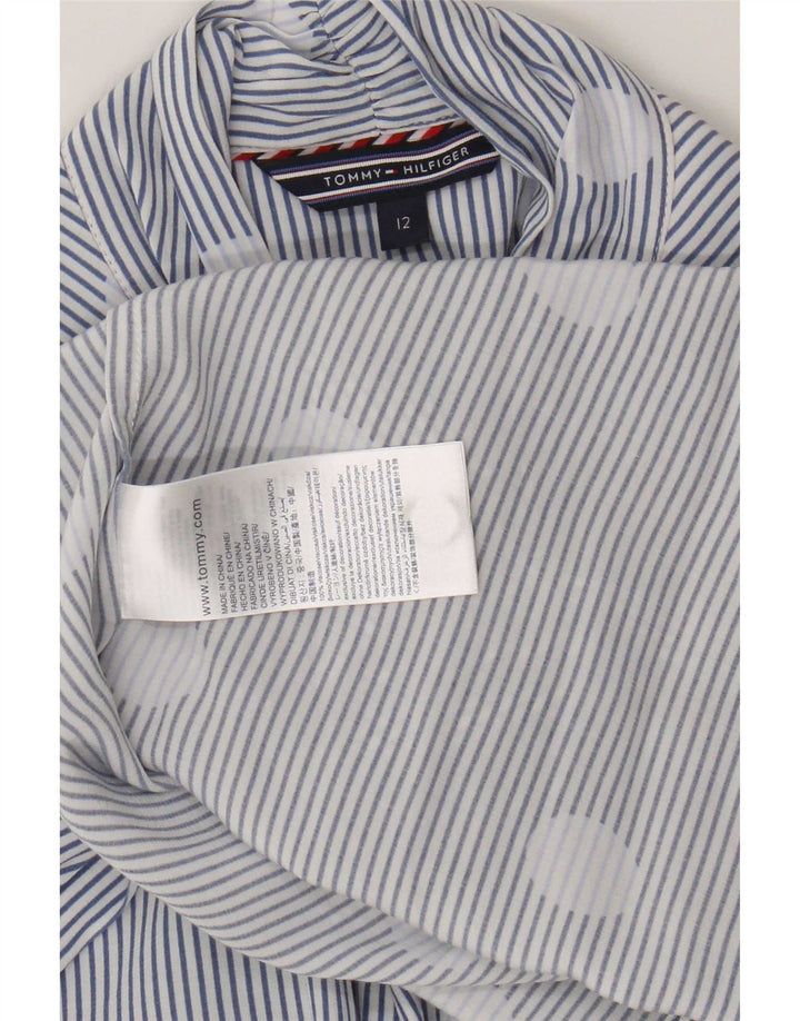 Damska bluzka koszulowa Tommy Hilfiger wiązana z przodu US 12, duża niebieska w kropki