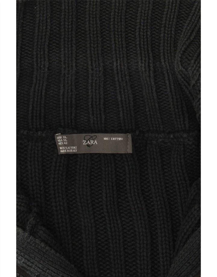 Męski sweter rozpinany Zara XL, szara bawełna