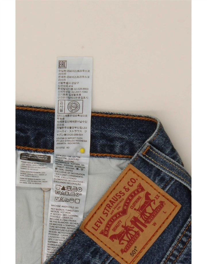 Damskie spodenki jeansowe Levi's 501 w trudnej sytuacji W32, duże, niebieskie, bawełniane