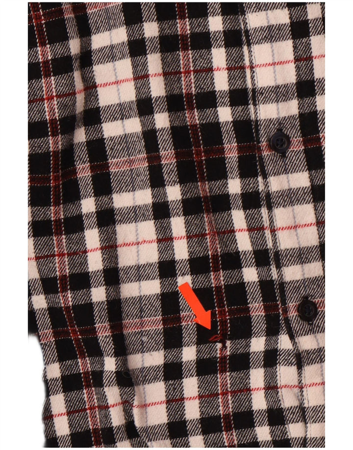 Jack Wills Męska koszula flanelowa w kratkę o klasycznym kroju XL, czarna, bawełniana w kratkę