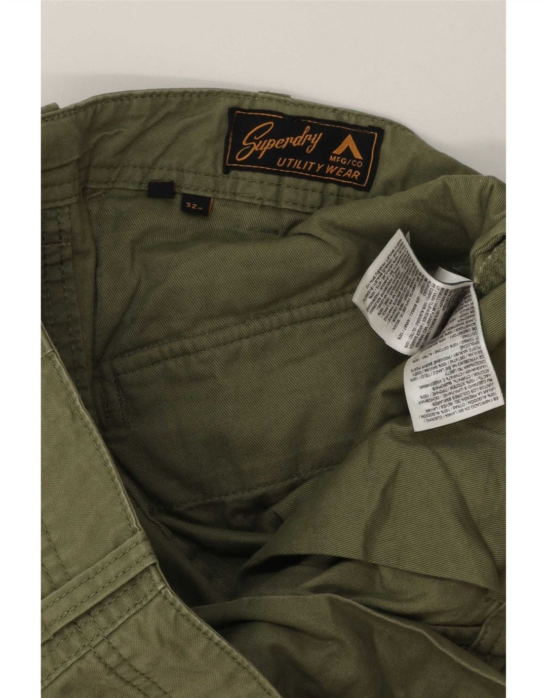 Męskie spodenki cargo Superdry W32 Średniozielona bawełna