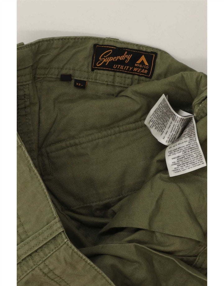 Męskie spodenki cargo Superdry W32 Średniozielona bawełna