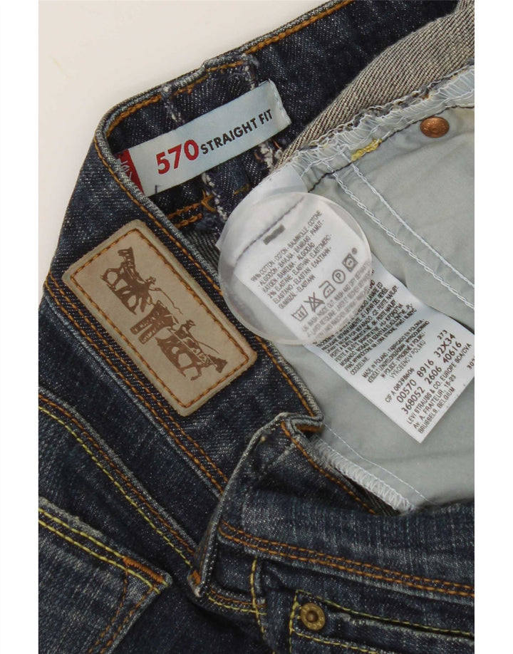 Damskie dżinsy Levi's 570 Straight W32 L29 Granatowa bawełna