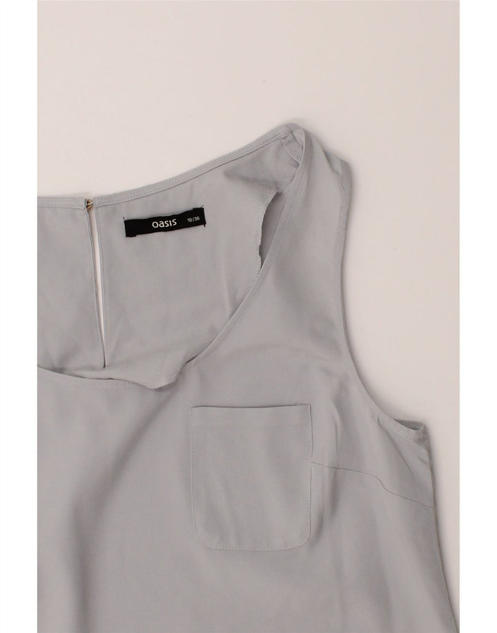 OASIS Womens Sleeveless Blouse Top UK 10 Small Grey Polyester Vintage Oasis and Second-Hand Oasis from Messina Hembry 