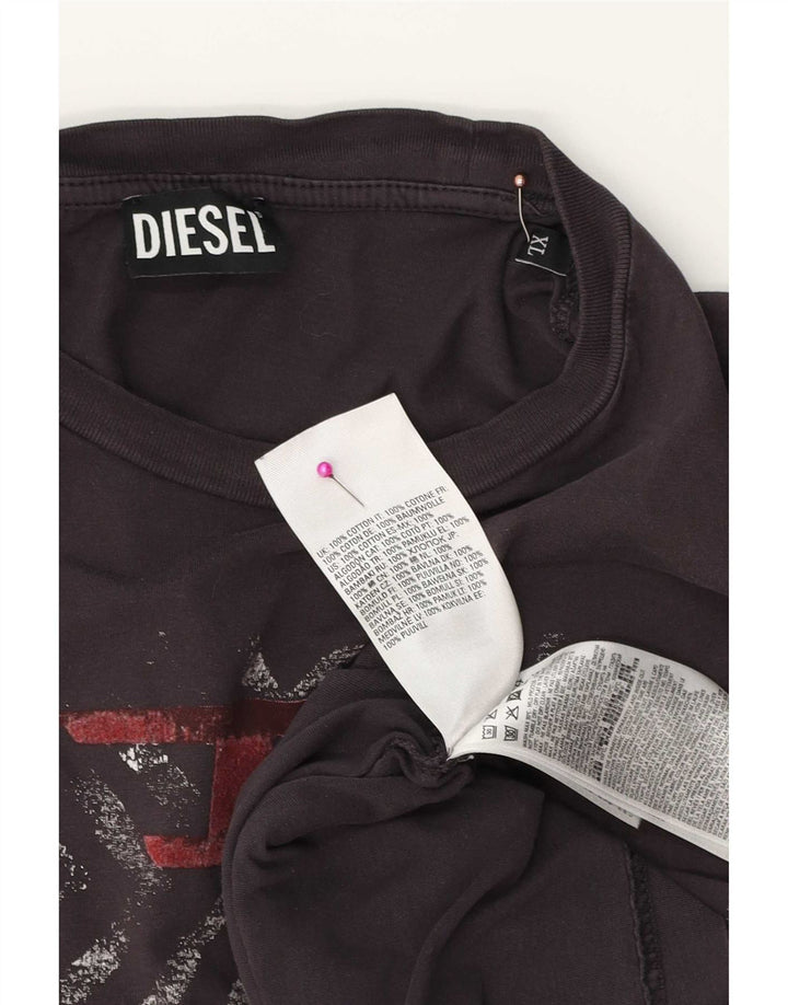 T-shirt męski Diesel XL, brązowy, bawełniany