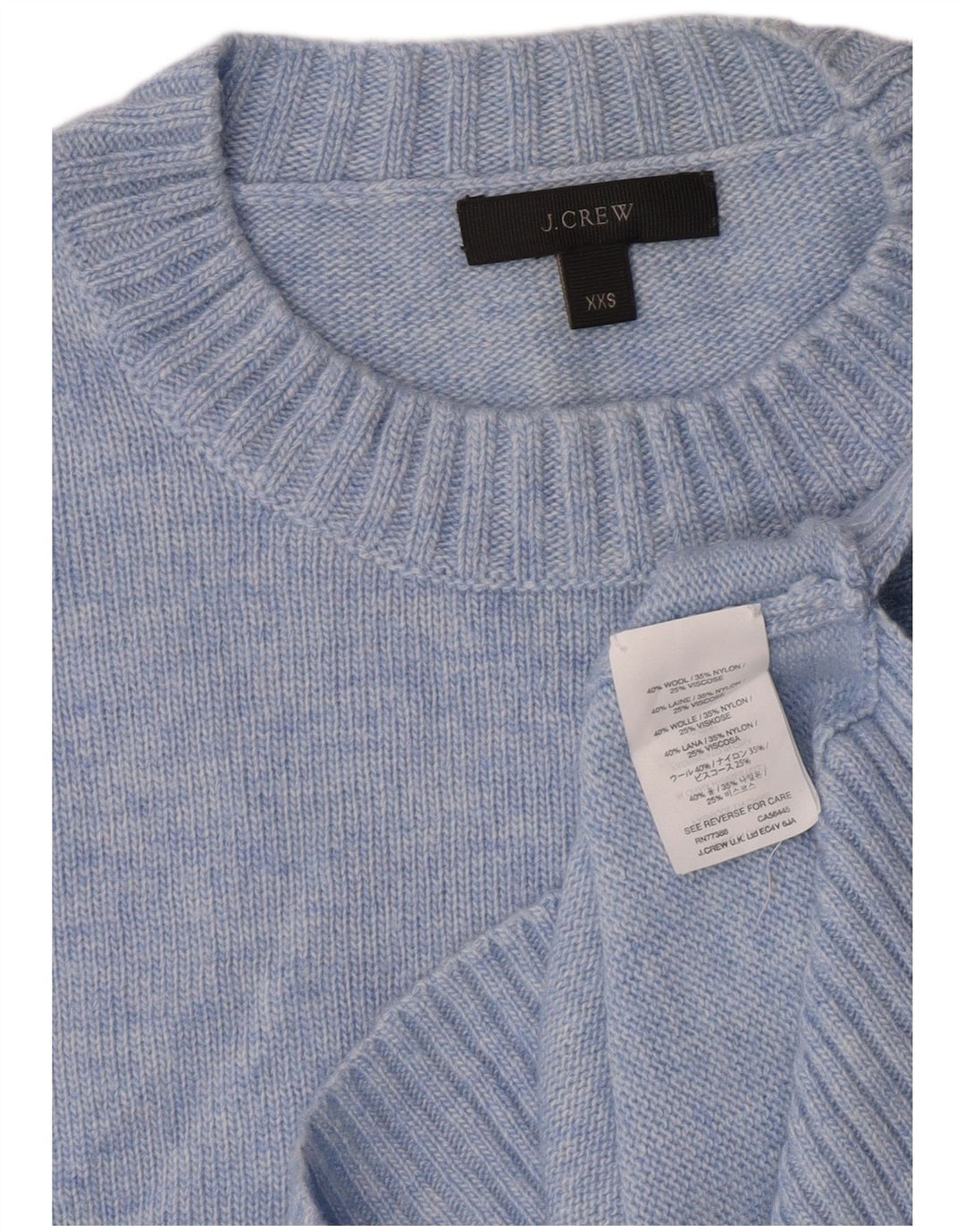 Sweter damski J. Crew z okrągłym dekoltem UK 2 2XS Niebieska wełna