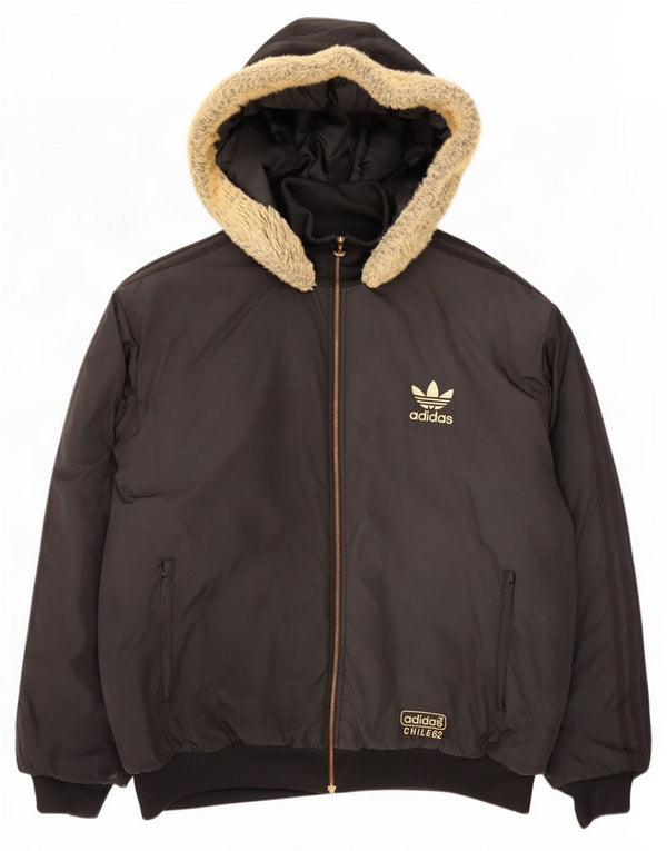 Męska wyściełana kurtka z kapturem Adidas UK 42 XL Czarny poliester