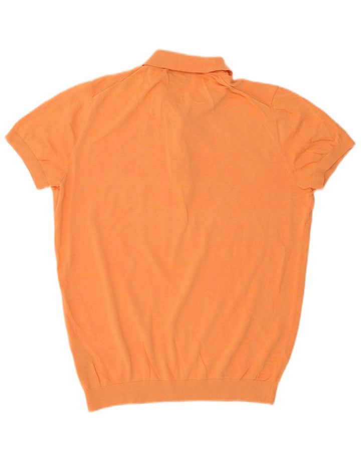 Męska koszulka polo Massimo Dutti, mała, pomarańczowa, bawełniana