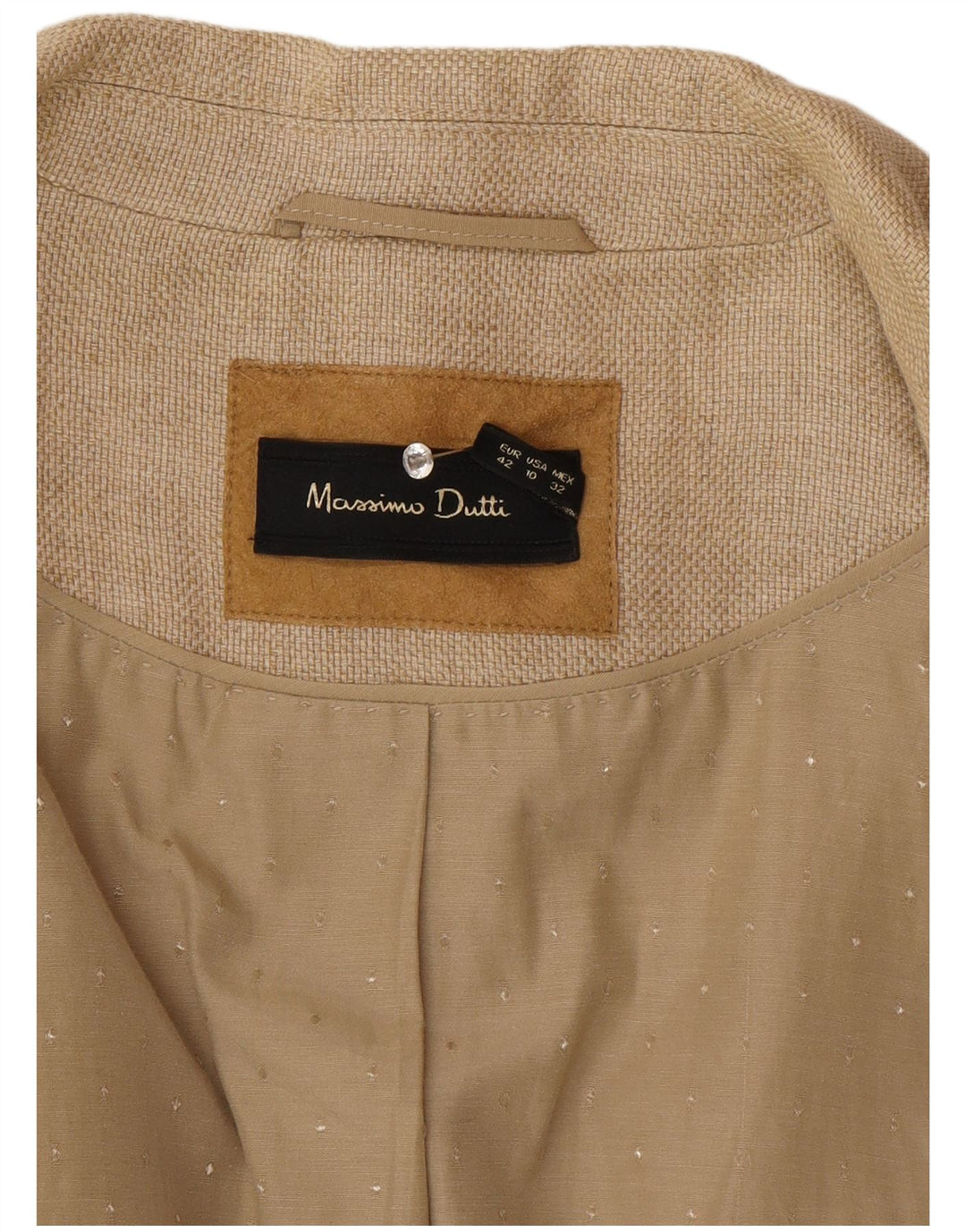 Damska marynarka Massimo Dutti zapinana na 2 guziki EU 42, duża, beżowa