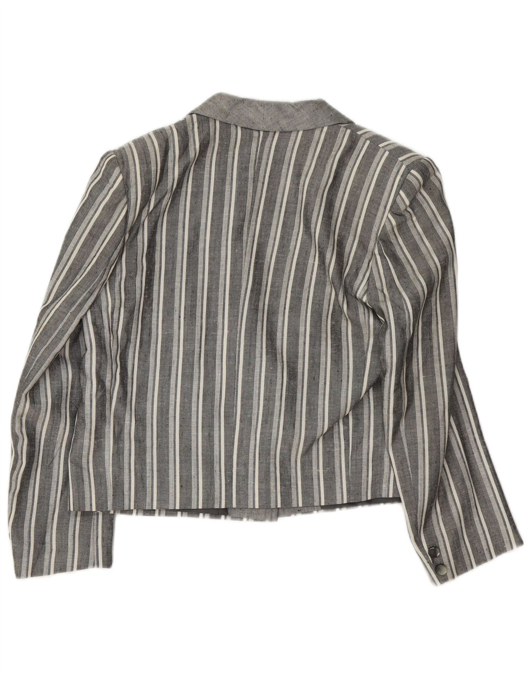 Vintage damska marynarka zapinana na 1 guzik UK 12 w średnie szare paski