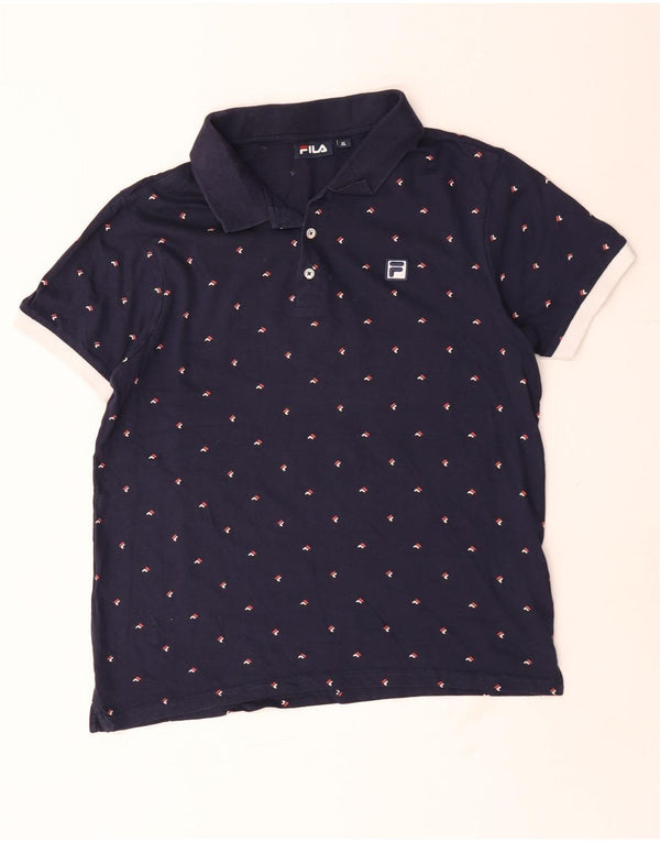 Męska koszulka polo Fila XL, granatowa, bawełniana w cętki