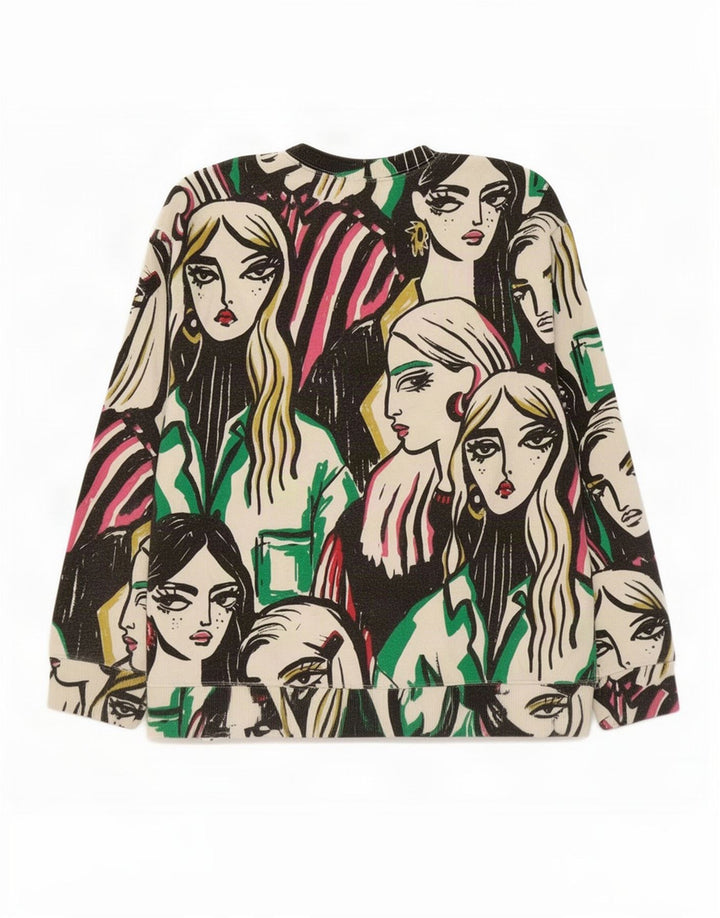 Damski sweter z grafiką Zara UK 14, średni, wielokolorowy