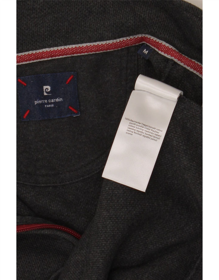 Męski sweter z zamkiem błyskawicznym Pierre Cardin, średnioszary, bawełniany