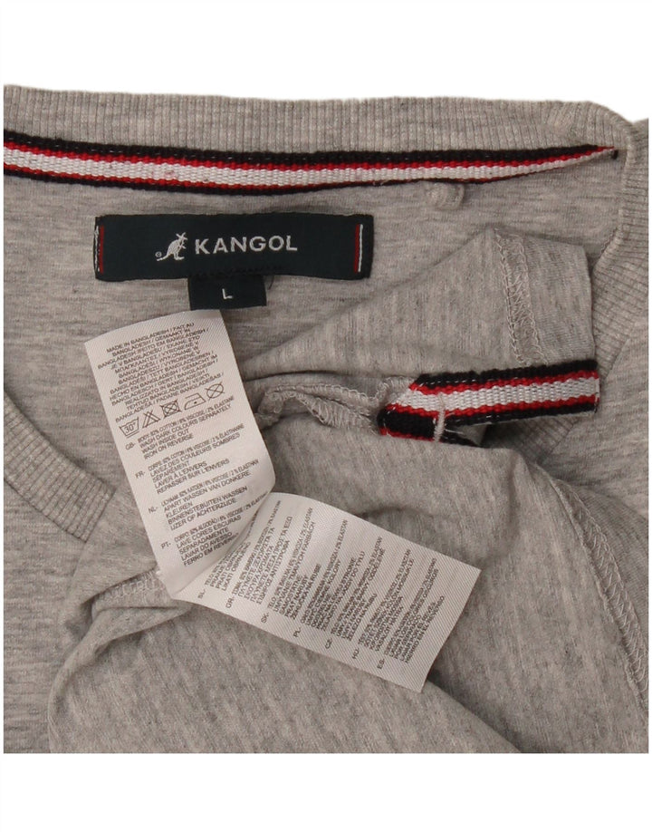 Męska koszulka Kangol Top, duża, szara, nakrapiana bawełna
