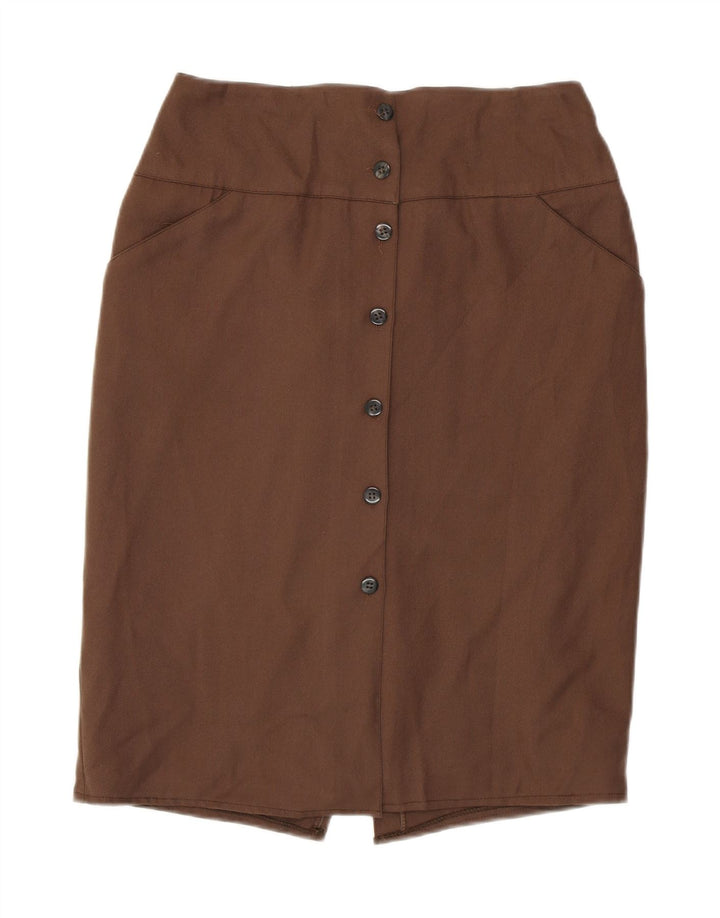 VINTAGE Womens Pencil Skirt IT 42 Medium W28  Brown Vintage Vintage and Second-Hand Vintage from Messina Hembry 