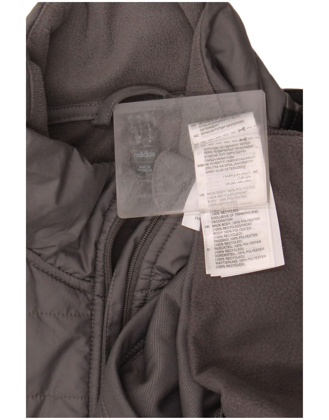 Męski sweter ADIDAS Aeroready z zamkiem błyskawicznym, mały, szary poliester