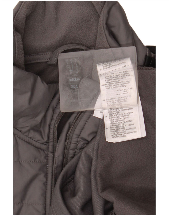 Męski sweter ADIDAS Aeroready z zamkiem błyskawicznym, mały, szary poliester