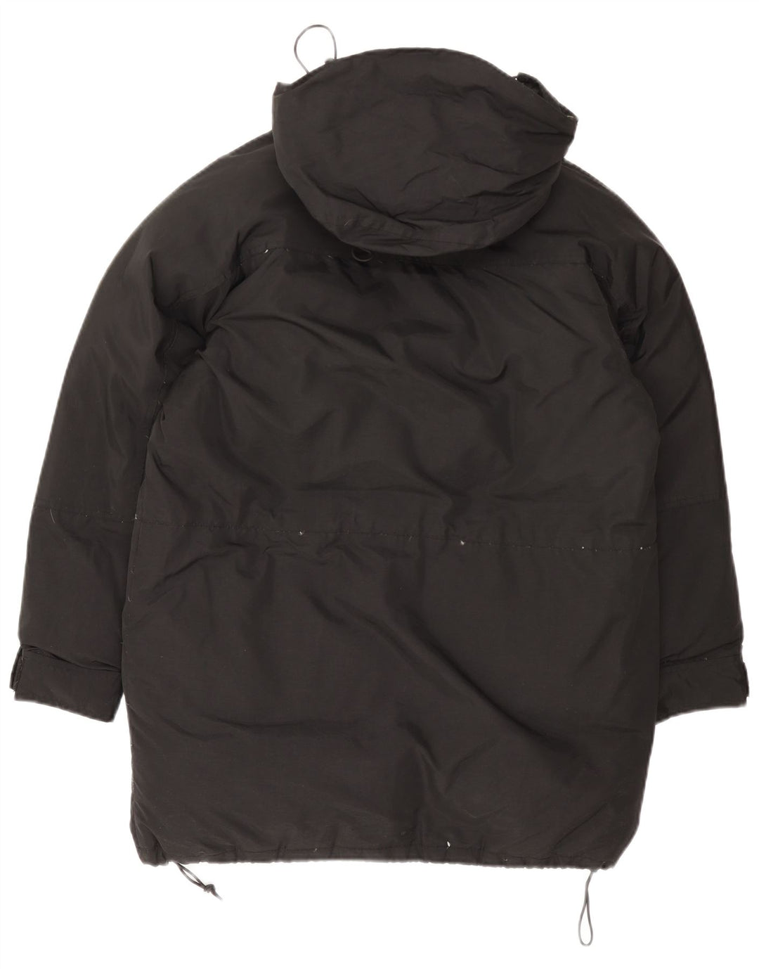 Damski płaszcz z kapturem, oversize, wyściełany Calvin Klein UK 10, mały, czarny nylon