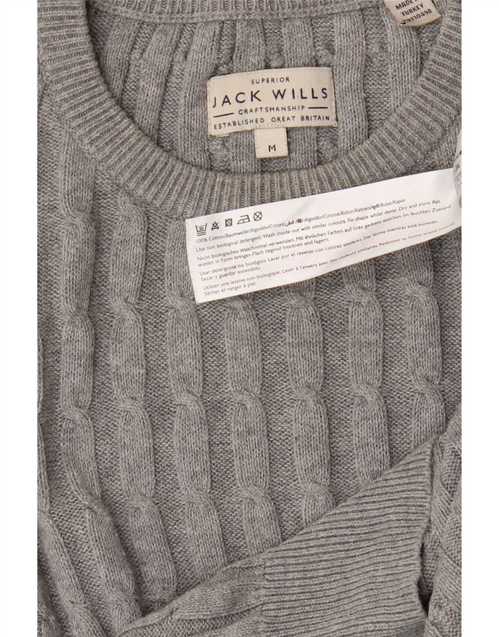 Męski sweter z okrągłym dekoltem Jack Wills, średnioszary, bawełniany