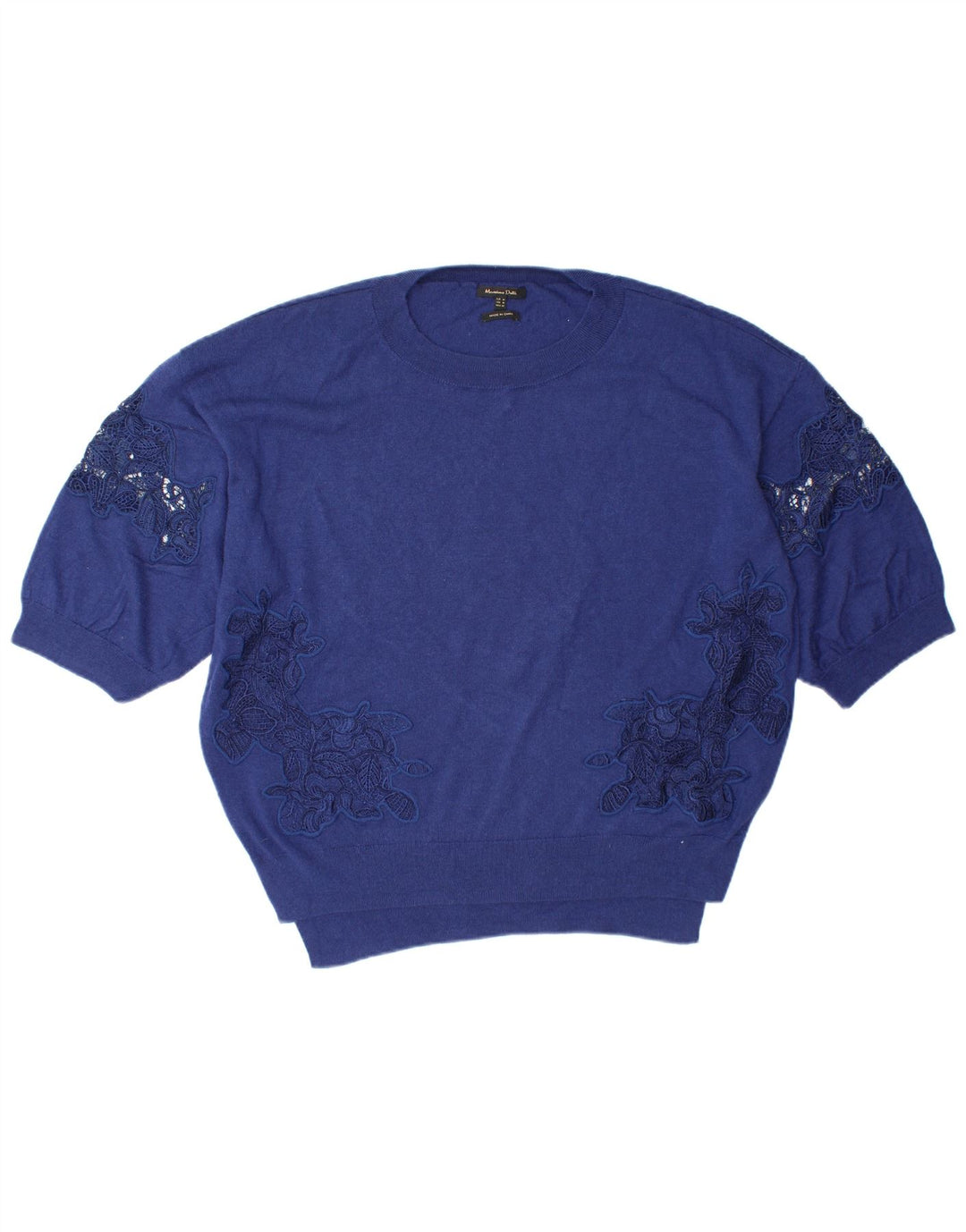 MASSIMO DUTTI Damski sweter oversize z okrągłym dekoltem UK 14, średni niebieski