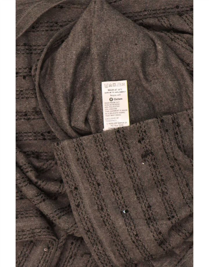 Top damski Zara z rękawem 3/4 UK 20 2XL, szary, poliestrowy w paski