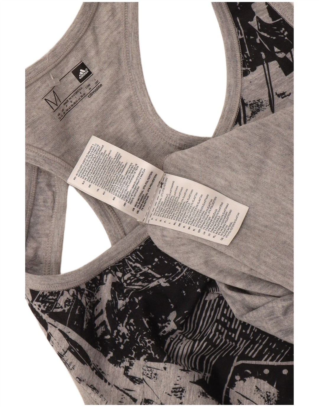 Damska kamizelka Adidas Climalite Graphic Top UK 12/14 Średni szary geometryczny