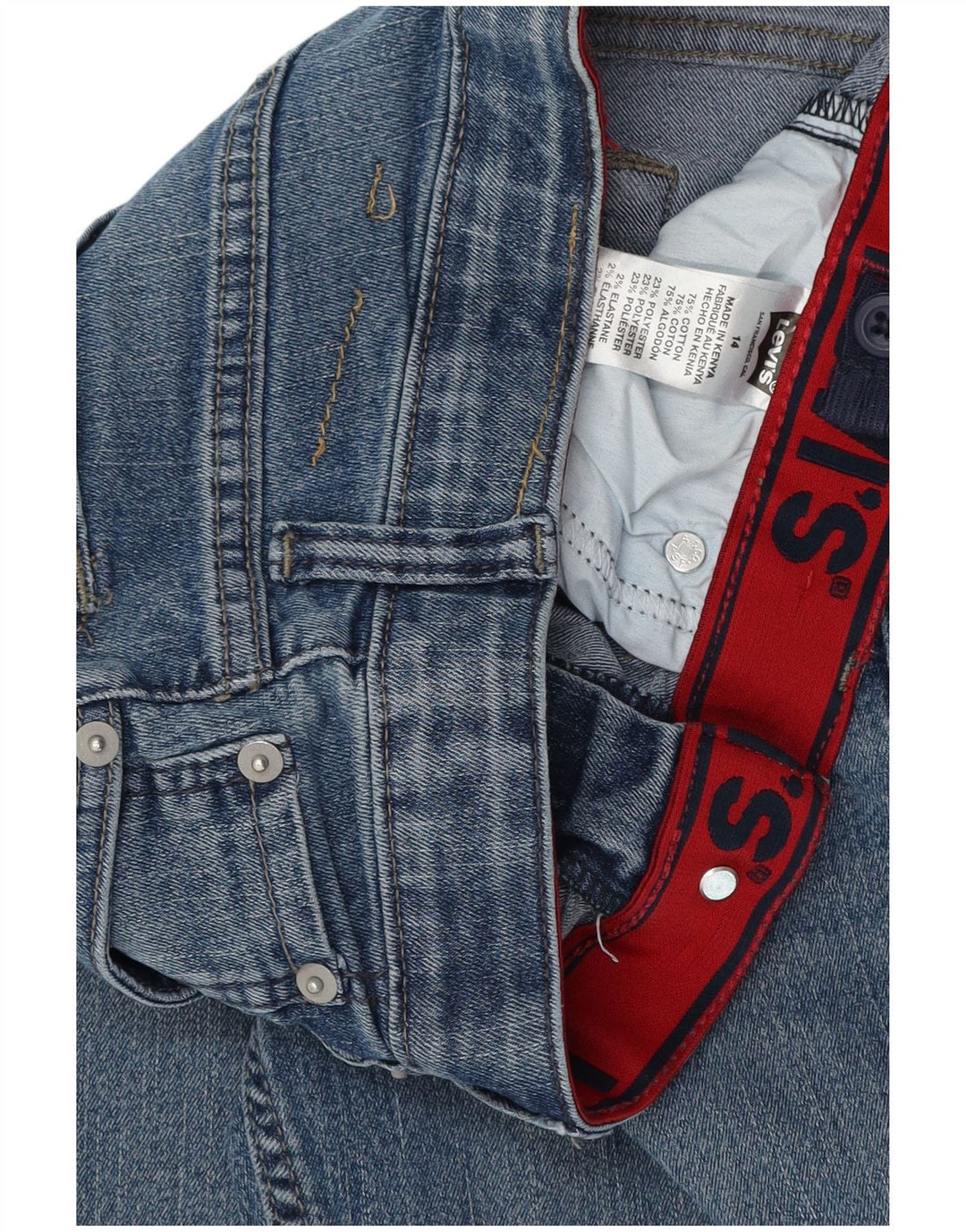 LEVI'S Boys Straight Jeans 13-14 Years W28 L26 Blue Cotton