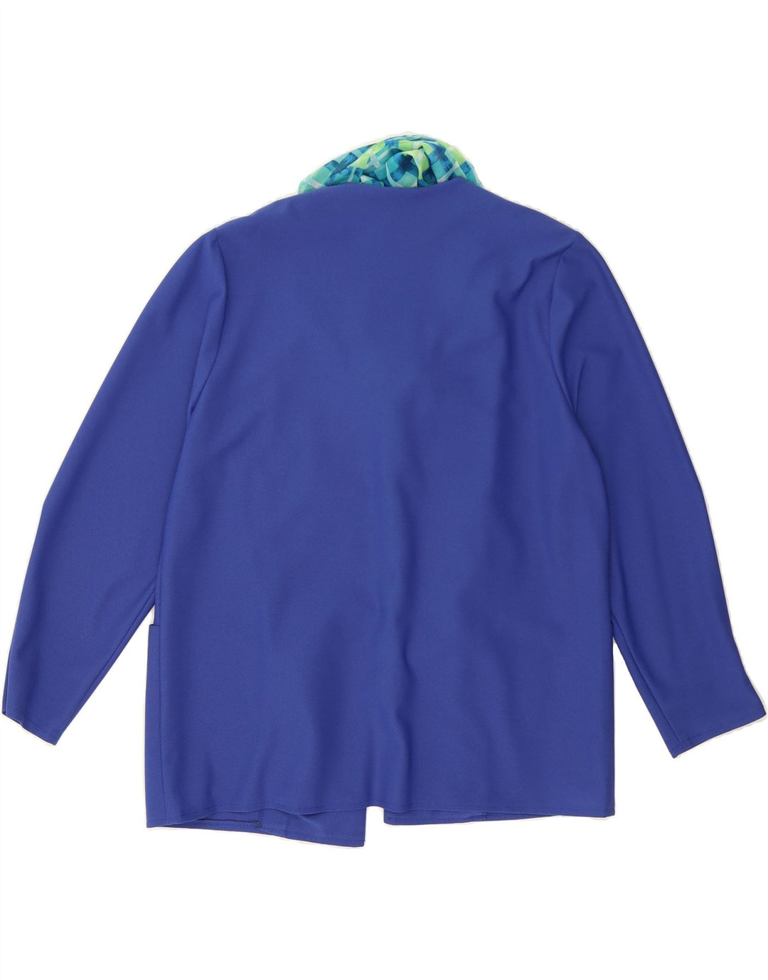 VINTAGE Womens Open Front Tie Blazer Jacket UK 14 Large Blue Polyester Vintage Vintage and Second-Hand Vintage from Messina Hembry 