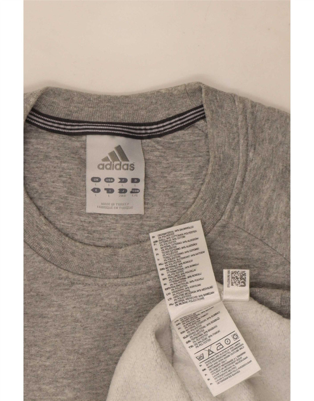Bluza męska Adidas, duża, szara, nakrapiana bawełna