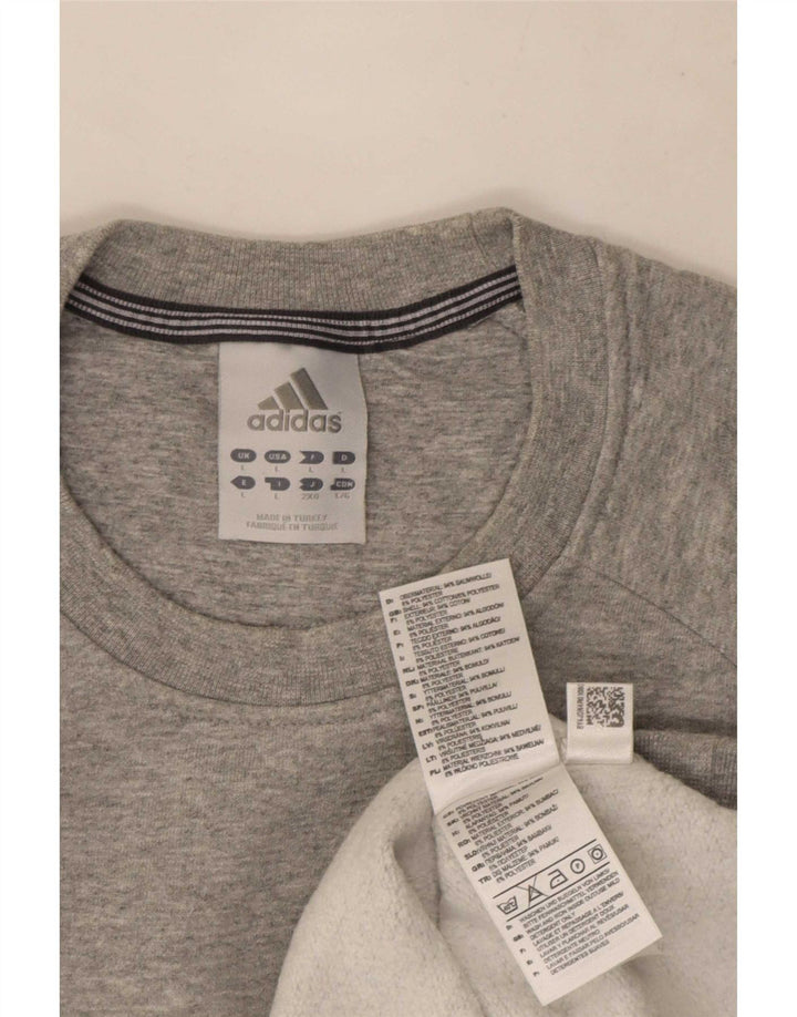 Bluza męska Adidas, duża, szara, nakrapiana bawełna
