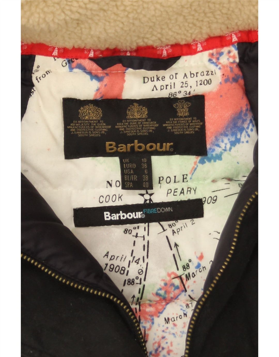 Damski płaszcz z kapturem, oversize, wyściełany Barbour UK 10, mały, czarny