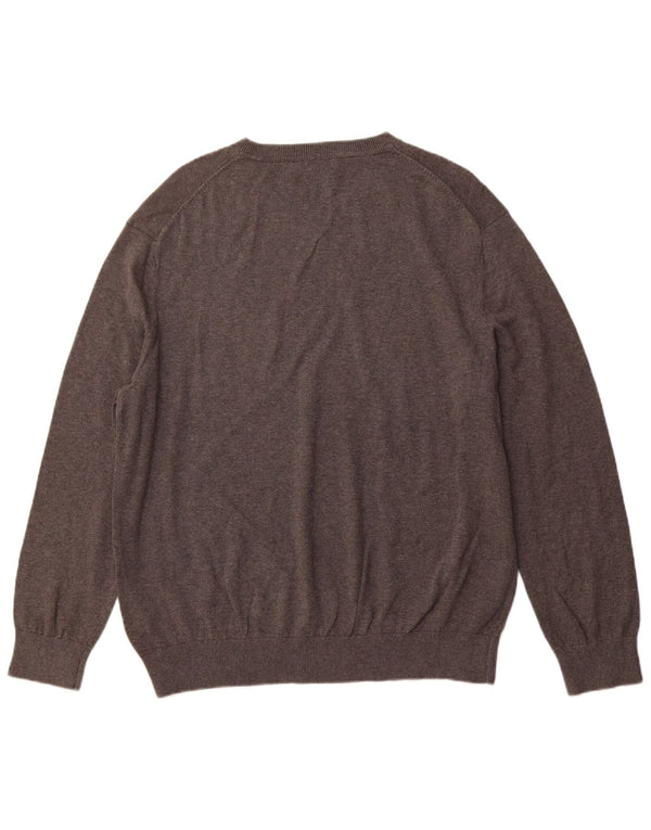 Męski sweter NAUTICA XL z dekoltem w kształcie litery V, szara bawełna