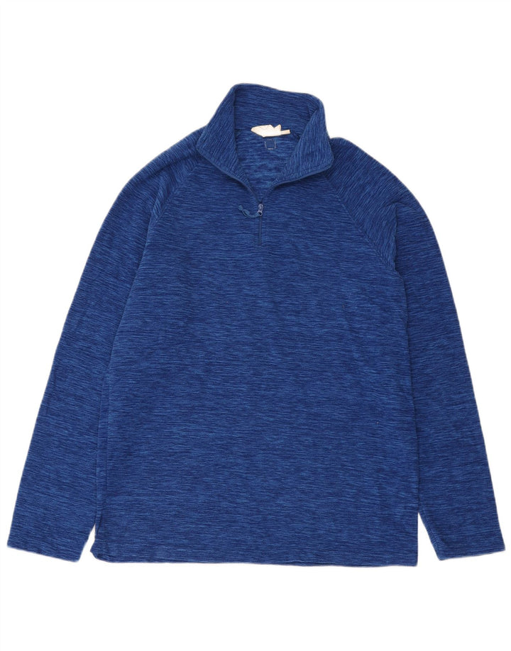 Męski sweter polarowy Mountain Warehouse z zamkiem błyskawicznym, średni, granatowy, nakrapiany