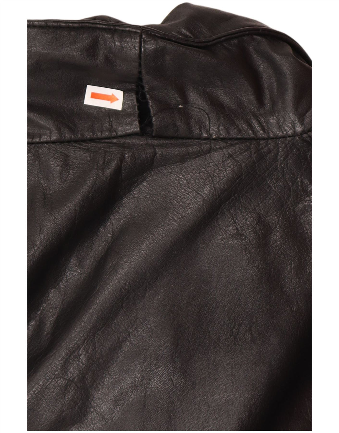 VINTAGE damski płaszcz skórzany oversize UK 14 średniej czarnej skóry