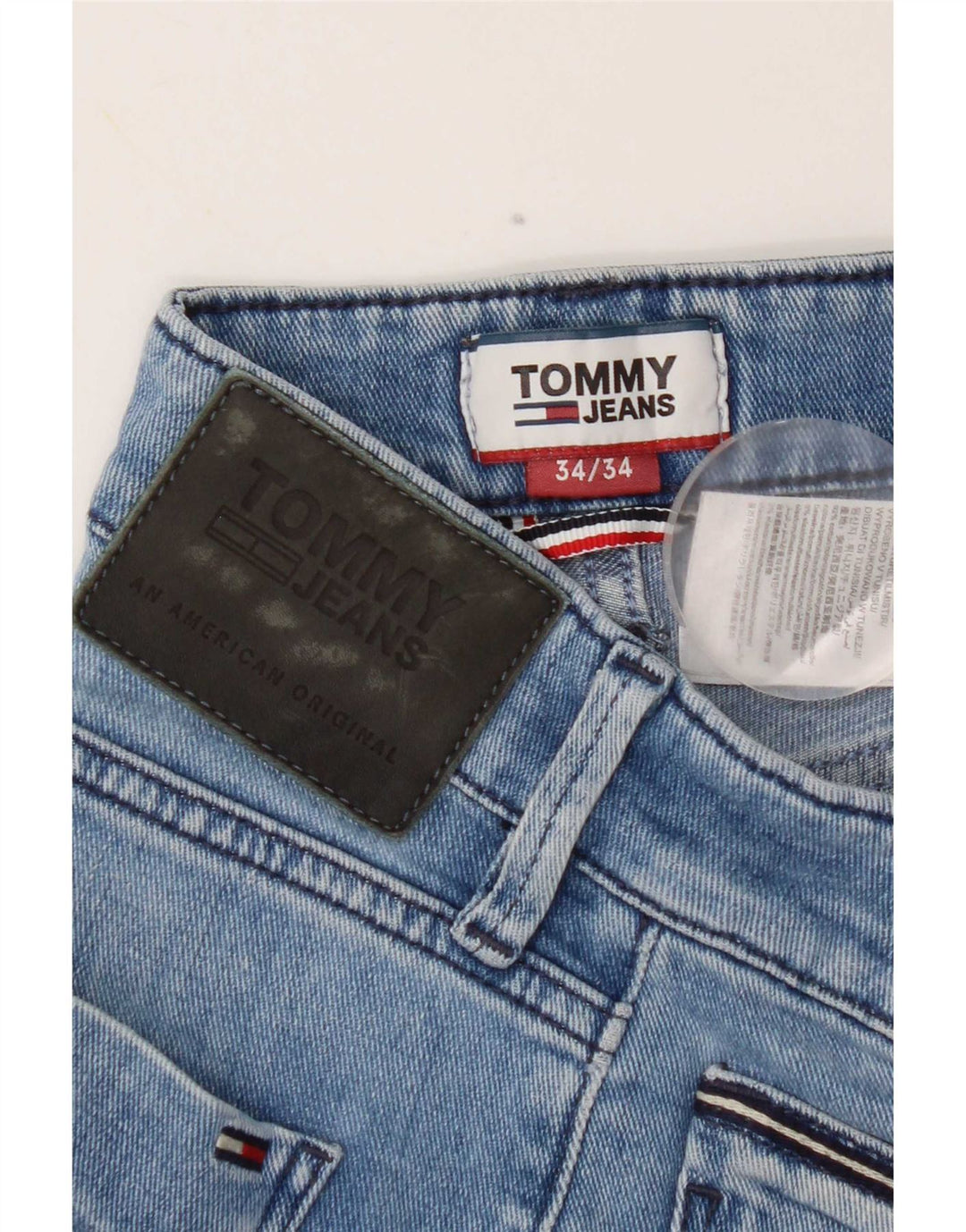 Męskie jeansy slim fit Tommy Hilfiger W34 L34 Niebieskie bawełniane
