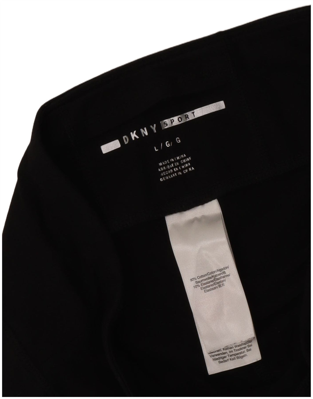 Damskie legginsy graficzne Dkny UK 14, duże, czarne, bawełniane