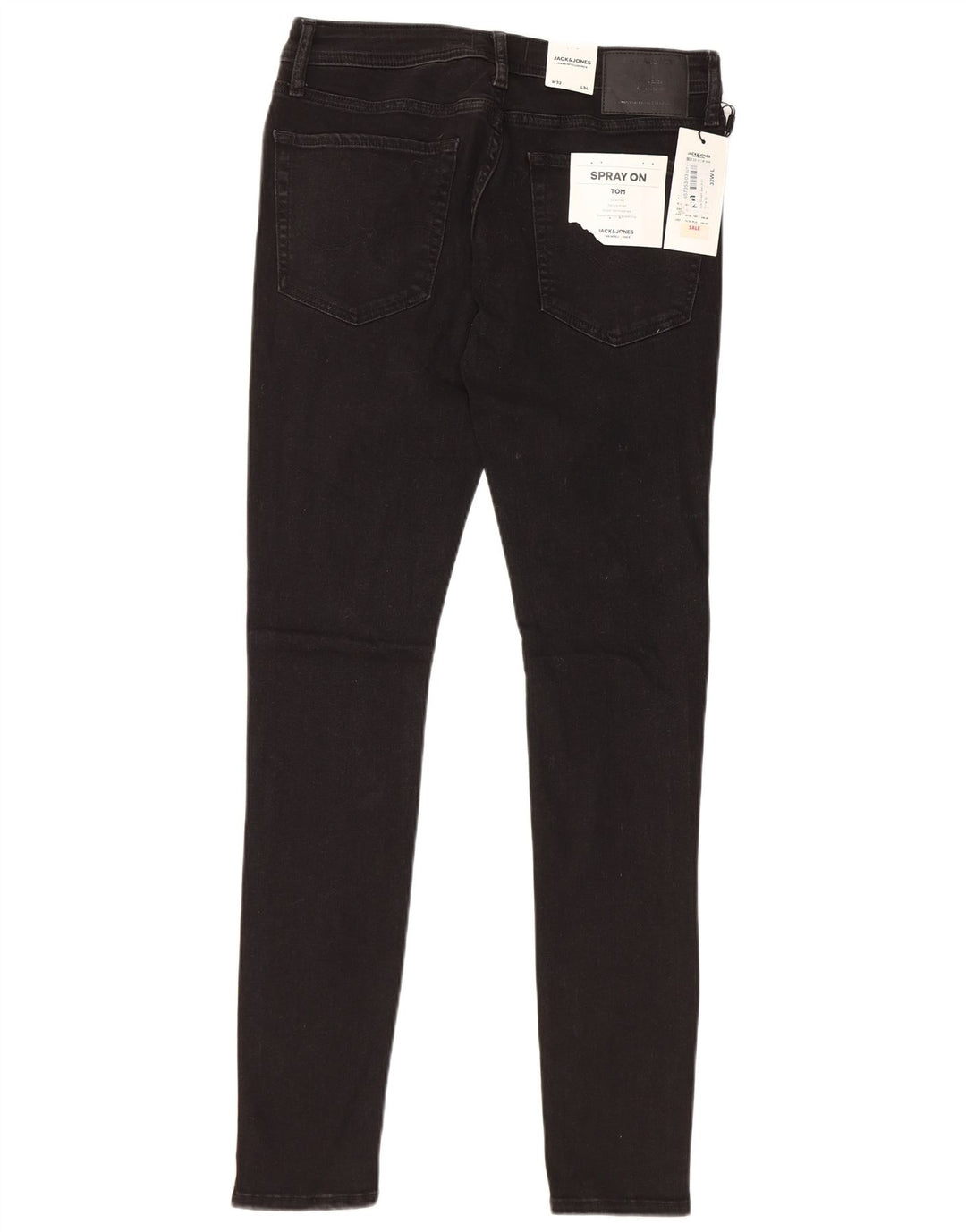 JACK & JONES Męskie jeansy Tom Skinny W32 L34 Czarne bawełniane